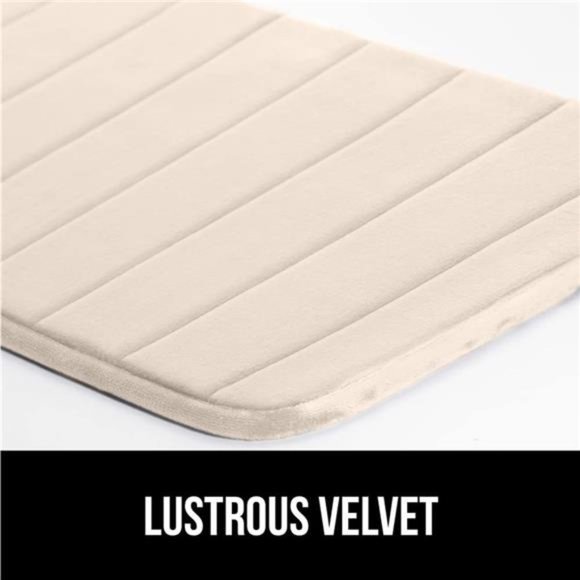 New in Bag - Thick Striped Memory Foam Bath Rugs, Soft Absorbent Bathroom Mats - Picture 5 of 6